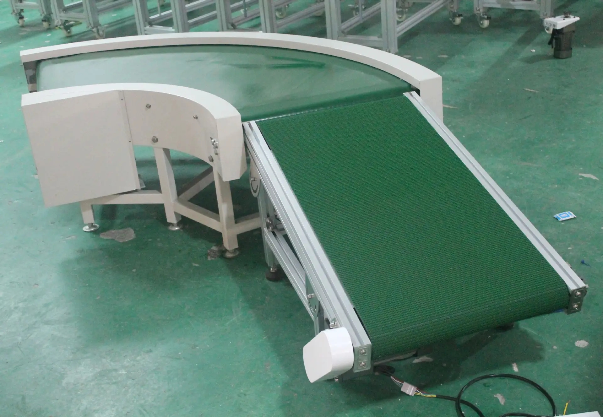 90度pvc綠色皮帶轉彎機