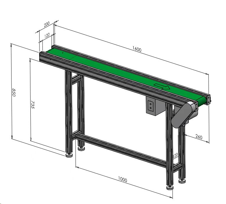 超窄皮帶輸送機流水線