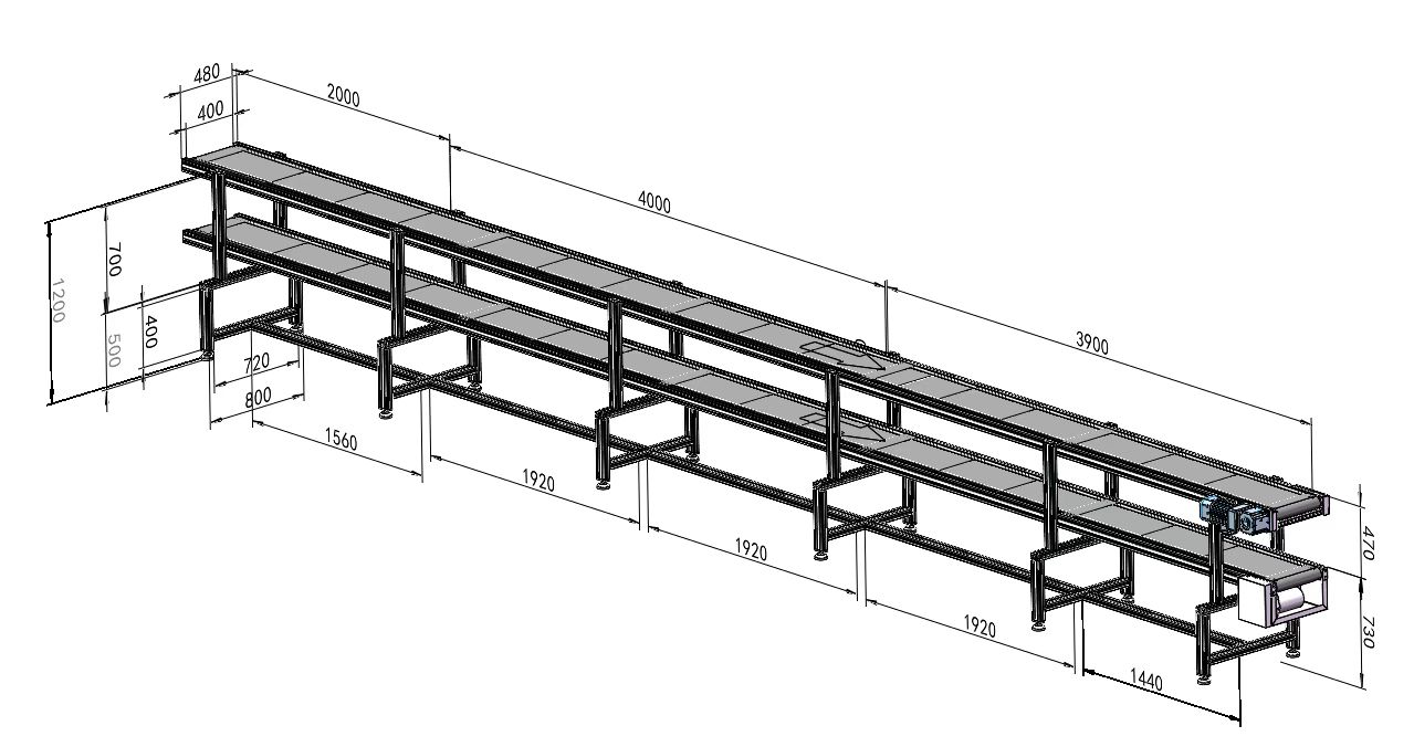雙層流水線輸送機