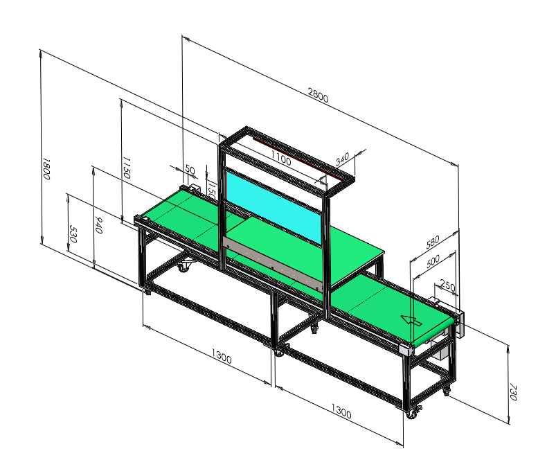 帶燈架的流水線